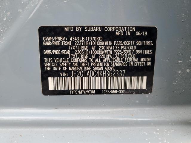 2019 SUBARU CROSSTREK - JF2GTADC4KH362337