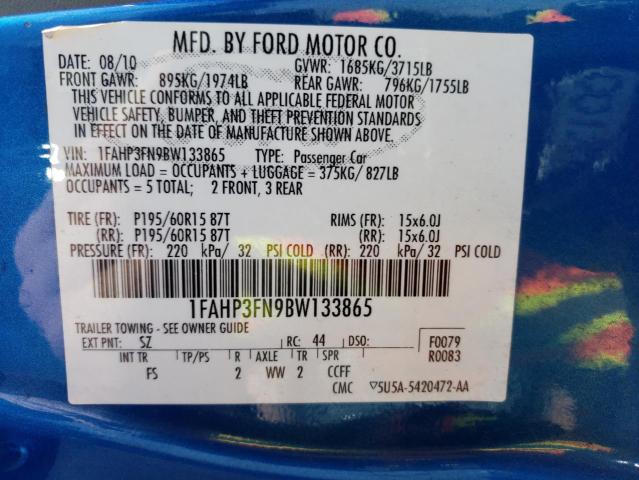 2011 FORD FOCUS SE - 1FAHP3FN9BW133865