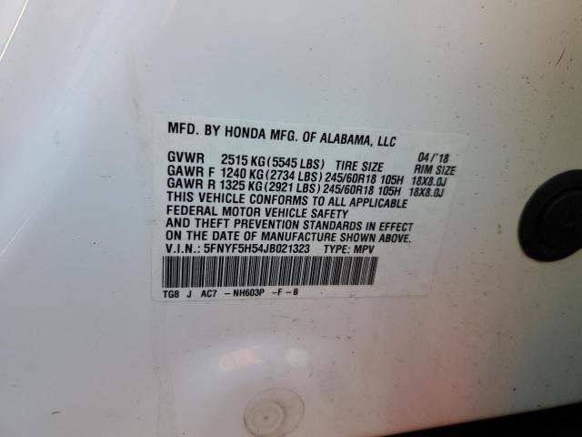 2018 HONDA PILOT EXL - 5FNYF5H54JB021323