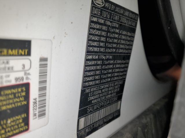 2016 LAND ROVER RANGE ROVE - SALWR2PF0GA123364