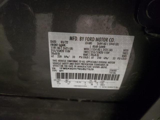 2022 FORD EXPLORER X - 1FMSK8DH7NGB27629