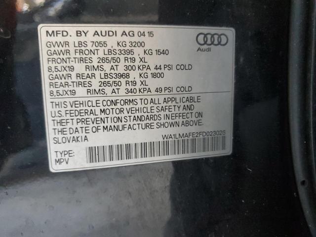 2015 AUDI Q7 WA1LMAFE2FD023026
