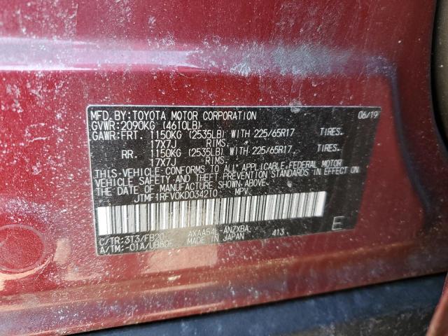 2019 TOYOTA RAV4 LE - JTMF1RFV0KD034210