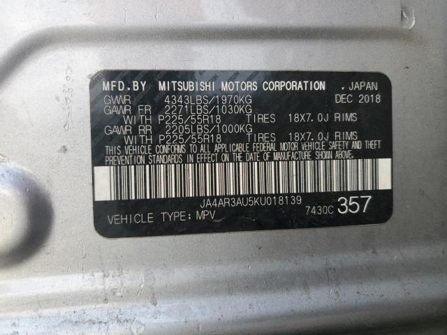 2019 MITSUBISHI OUTLANDER - JA4AR3AU5KU018139