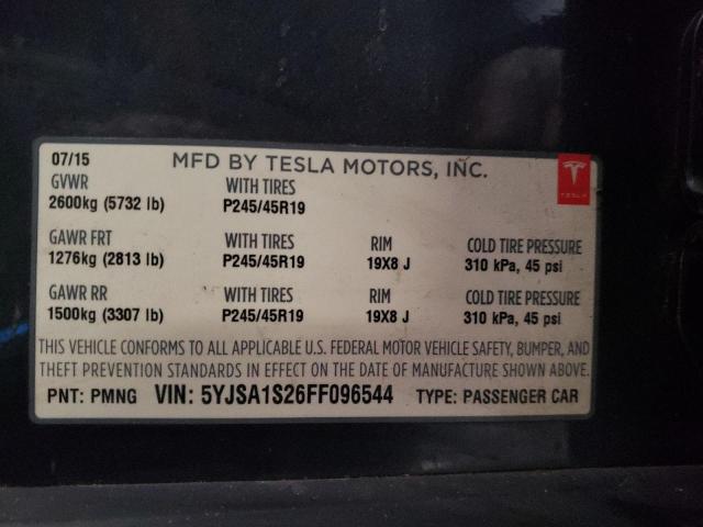 2015 TESLA MODEL S 70 5YJSA1S26FF096544