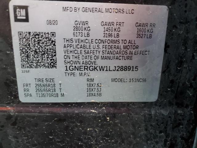 2020 CHEVROLET TRAVERSE L - 1GNERGKW1LJ288915