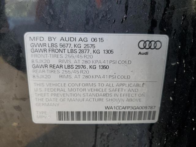 2016 AUDI SQ5 PREMIU WA1CCAFP3GA009787