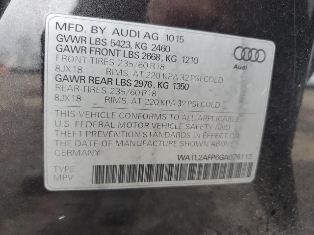 2016 AUDI Q5 PREMIUM - WA1L2AFP6GA076113