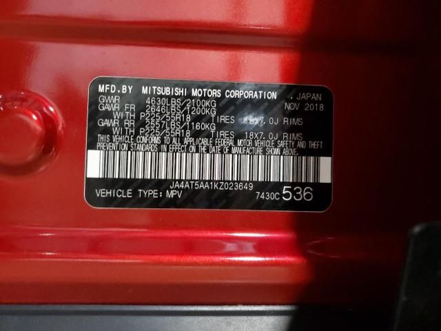 2019 MITSUBISHI ECLIPSE CR JA4AT5AA1KZ023649