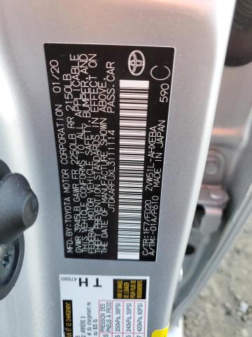 2020 TOYOTA PRIUS L - JTDKARFUXL3111114