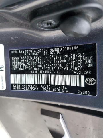 2017 TOYOTA CAMRY HYBR - 4T1BD1FKXHU204168
