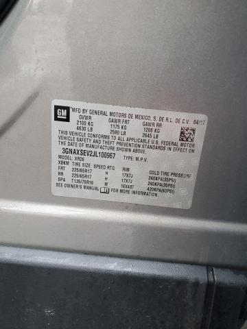 2018 CHEVROLET EQUINOX LT 3GNAXSEV2JL100967