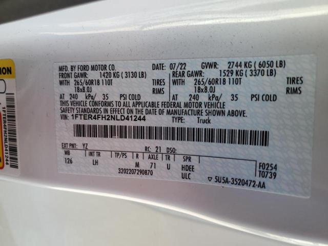 2022 FORD RANGER XL - 1FTER4FH2NLD41244