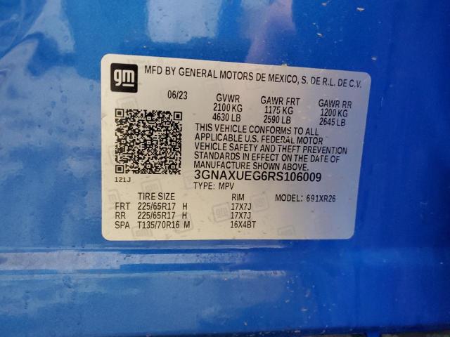 2024 CHEVROLET EQUINOX LT - 3GNAXUEG6RS106009