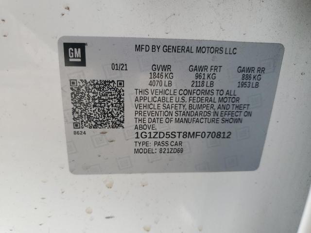 2021 CHEVROLET MALIBU LT - 1G1ZD5ST8MF070812