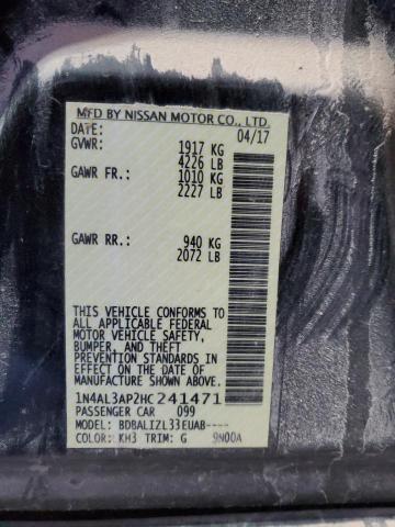 2017 NISSAN ALTIMA 2.5 - 1N4AL3AP2HC241471