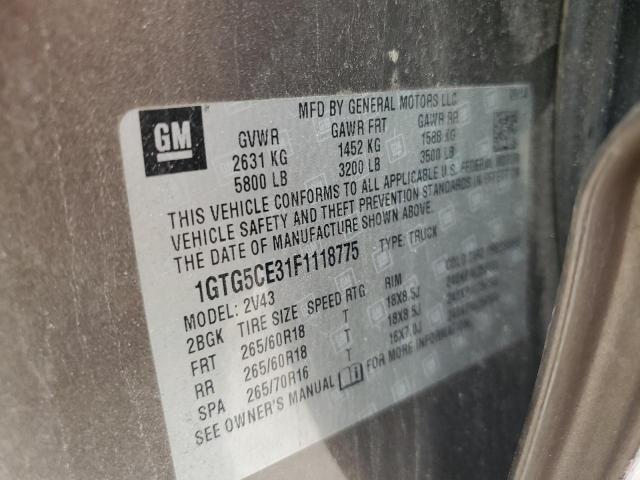 2015 GMC CANYON SLT 1GTG5CE31F1118775