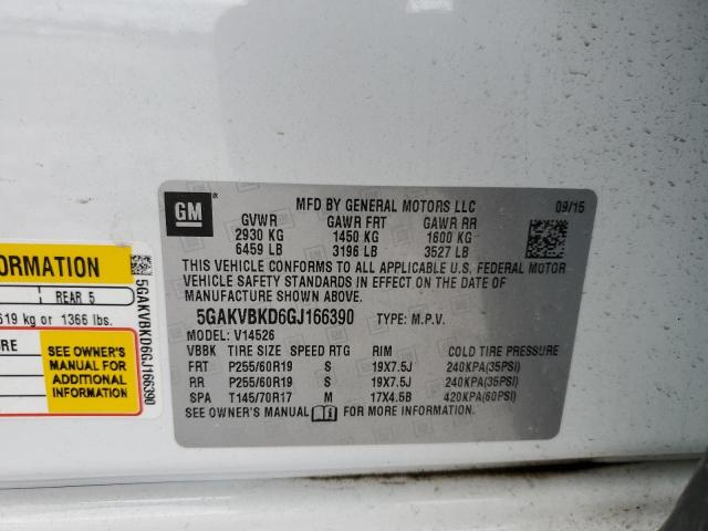 2016 BUICK ENCLAVE 5GAKVBKD6GJ166390