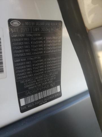 2017 LAND ROVER RANGE ROVE - SALGS2FV7HA351820