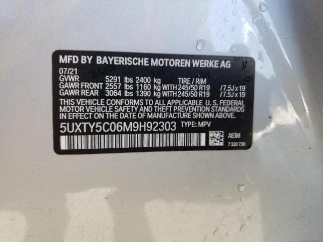 2021 BMW X3 XDRIVE3 - 5UXTY5C06M9H92303