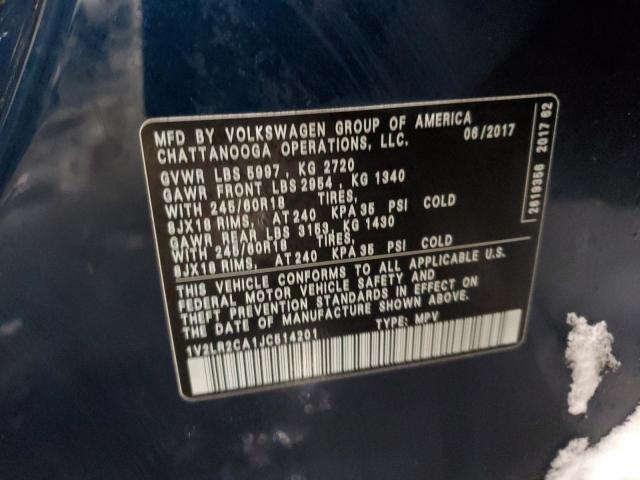 2018 VOLKSWAGEN ATLAS 1V2LR2CA1JC514201