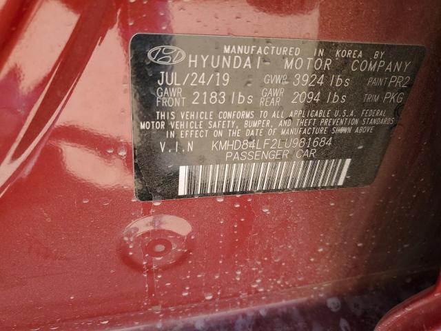 2020 HYUNDAI ELANTRA SE - KMHD84LF2LU981684