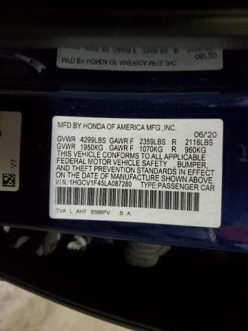 2020 HONDA ACCORD EX - 1HGCV1F45LA087280
