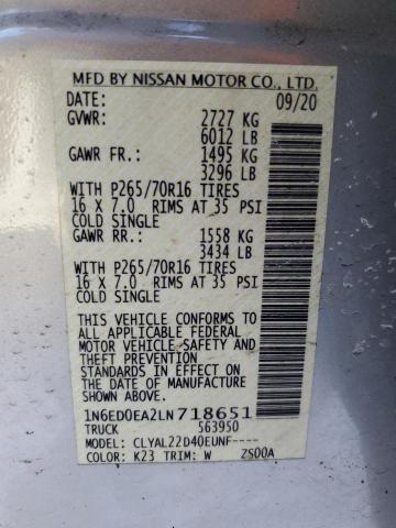 2020 NISSAN FRONTIER S - 1N6ED0EA2LN718651