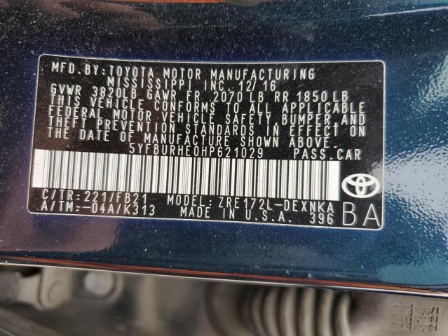 2017 TOYOTA COROLLA L - 5YFBURHE0HP621029