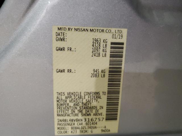 2019 NISSAN ALTIMA S - 1N4BL4BV8KN316757