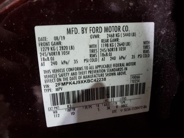 2019 FORD EDGE SEL - 2FMPK4J9XKBC42238