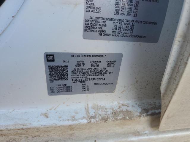 2024 CHEVROLET SILVERADO - 1GC5YLE78RF452794