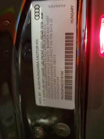 2016 AUDI TT TRUC5AFV4G1018194