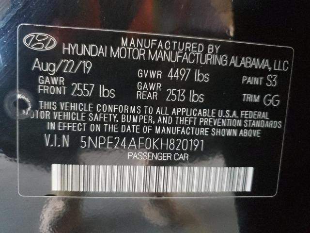 2019 HYUNDAI SONATA SE - 5NPE24AF0KH820191