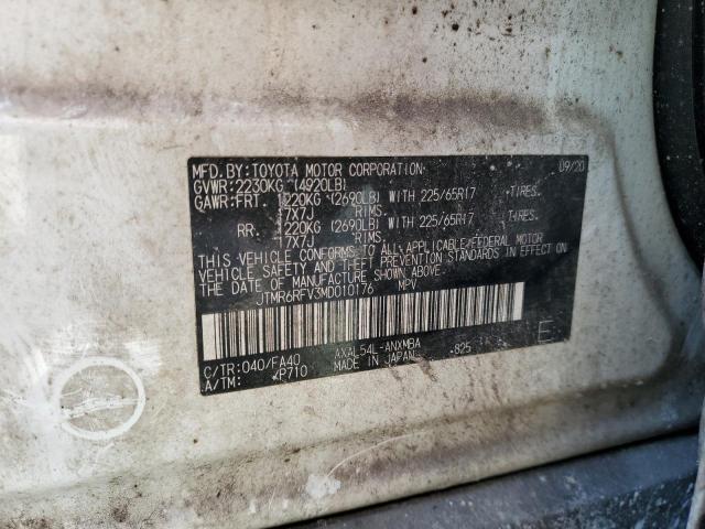 2021 TOYOTA RAV4 XLE JTMR6RFV3MD010176