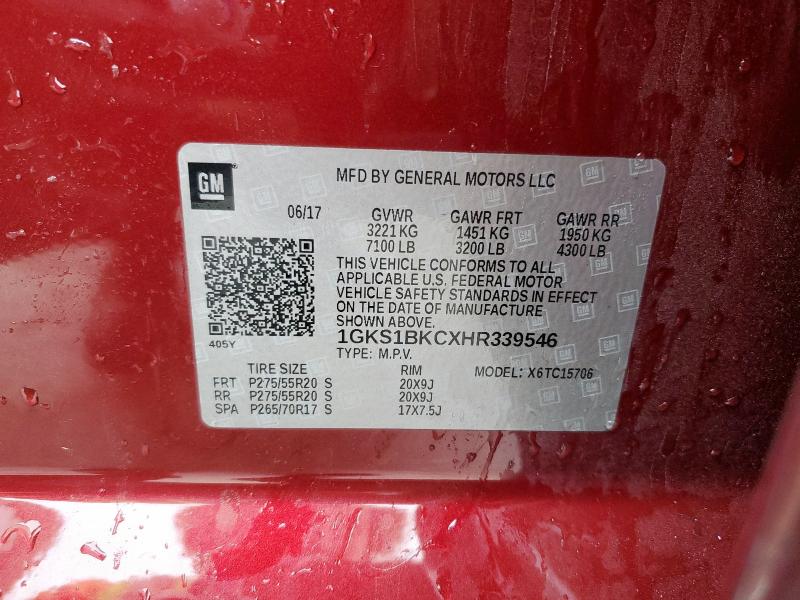 2017 GMC YUKON SLT - 1GKS1BKCXHR339546