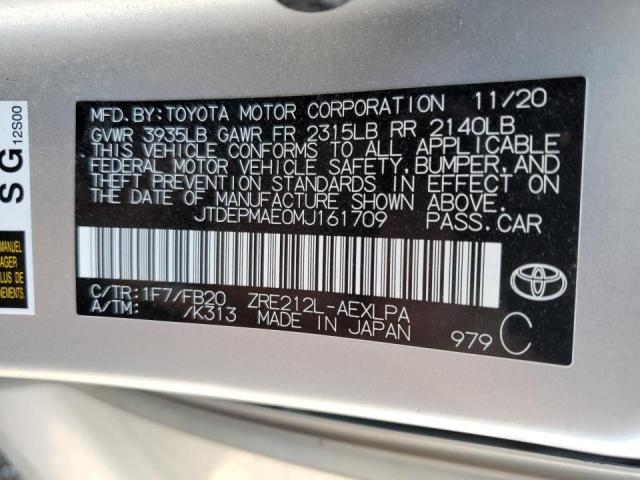2021 TOYOTA COROLLA LE - JTDEPMAE0MJ161709
