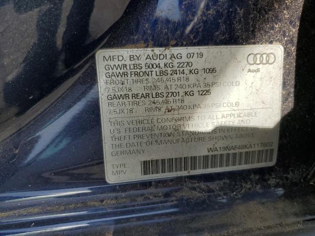 2019 AUDI A4 ALLROAD WA19NAF48KA117602