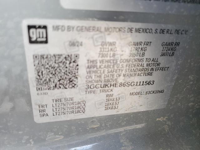 2025 CHEVROLET SILVERADO 3GCUKHE86SG111563