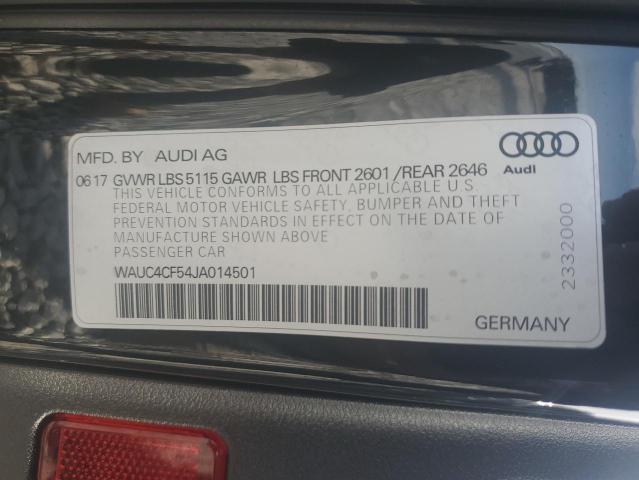 2018 AUDI S5 PRESTIG WAUC4CF54JA014501