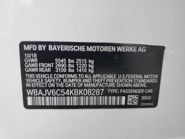 2019 BMW 640 XIGT WBAJV6C54KBK08287