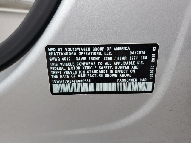 2015 VOLKSWAGEN PASSAT S - 1VWAT7A34FC089685