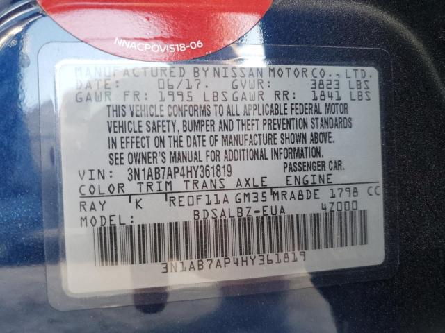 2017 NISSAN SENTRA S - 3N1AB7AP4HY361819