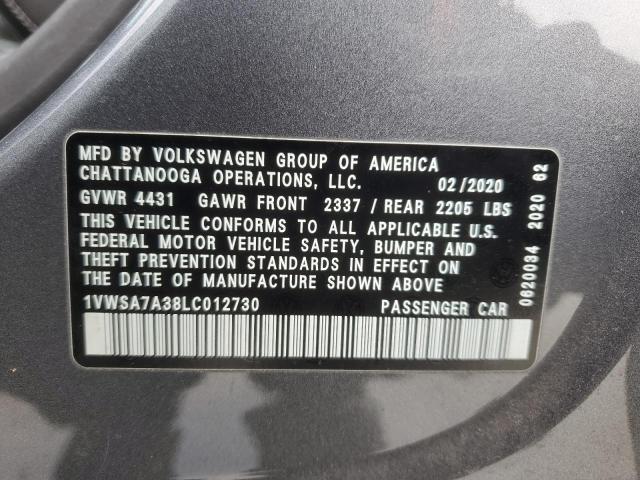 2020 VOLKSWAGEN PASSAT SE - 1VWSA7A38LC012730