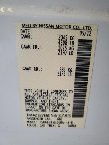 2022 NISSAN LEAF S - 1N4AZ1BV8NC563785