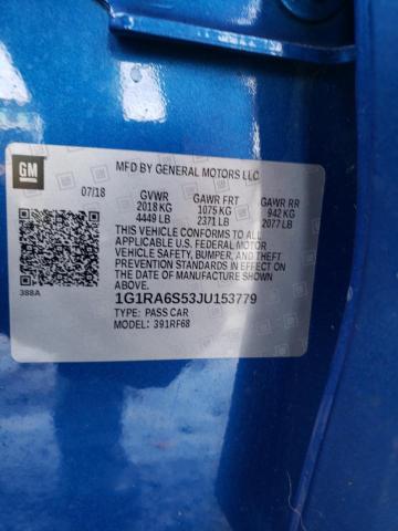 2018 CHEVROLET VOLT LT 1G1RA6S53JU153779