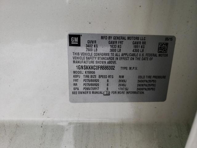 2015 CHEVROLET SUBURBAN K - 1GNSKKKC0FR686302