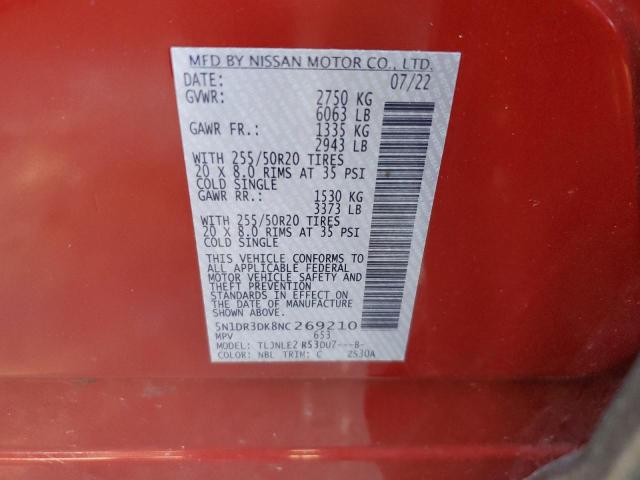 2022 NISSAN PATHFINDER - 5N1DR3DK8NC269210