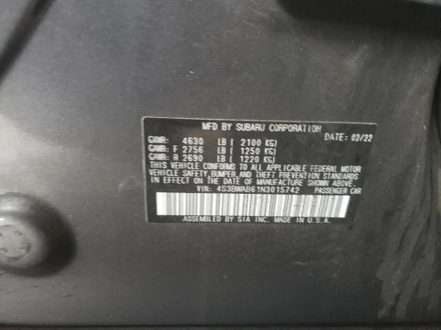 2022 SUBARU LEGACY 4S3BWAB61N3015742