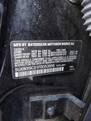 2015 BMW X3 XDRIVE2 5UXWX9C51F0D53956